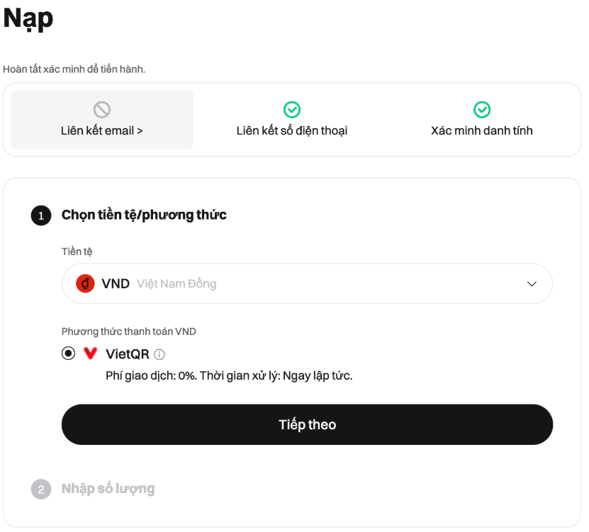 Trải nghiệm người dùng mới: Nạp VND siêu nhanh trên BITGP Trải nghiệm người dùng mới: Nạp VND siêu nhanh trên BITGP